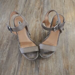 Not Rated Fringe Wedge Sandals – Size 6